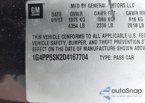 2013 Buick Verano from USA, damaged, VIN 1G4PP5SK2D4167704